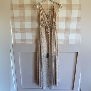 Pink Floral Muted Wrap Maxi Dress Open Back